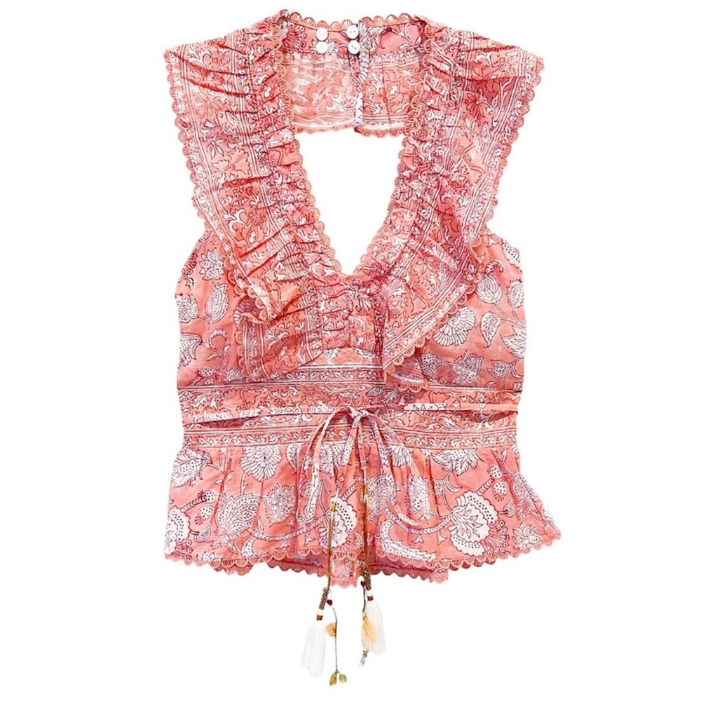NWT Alicia Bell Allie Ruffle Halter Top Size Small